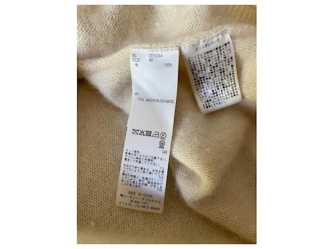 CT Plage Pullover oder Sweatshirt im Oversize-Stil mit Waschbär-Motiv in Elfenbeinfarbe, Größe 40. Creme - Ansicht 10