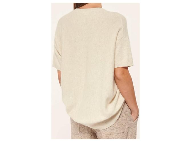 CT Plage Pullover oder Sweatshirt im Oversize-Stil mit Waschbär-Motiv in Elfenbeinfarbe, Größe 40. Creme - Ansicht 13