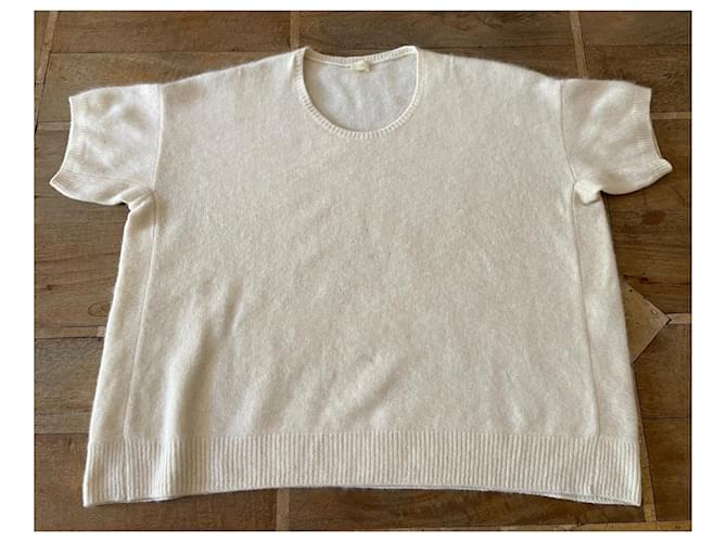 CT Plage Pullover oder Sweatshirt im Oversize-Stil mit Waschbär-Motiv in Elfenbeinfarbe, Größe 40. Creme - Ansicht 2