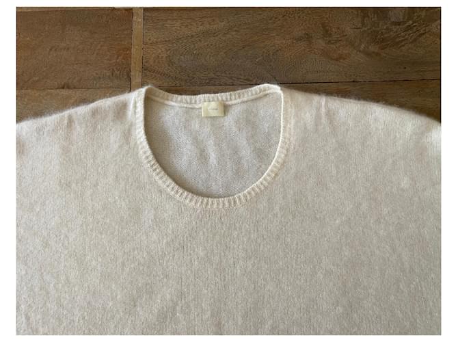 CT Plage Pullover oder Sweatshirt im Oversize-Stil mit Waschbär-Motiv in Elfenbeinfarbe, Größe 40. Creme - Ansicht 5
