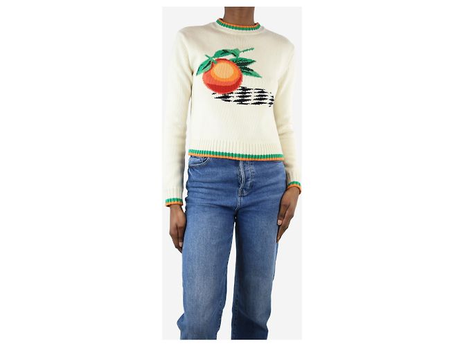 Casablanca Pull graphique crème - taille XS - vue 2