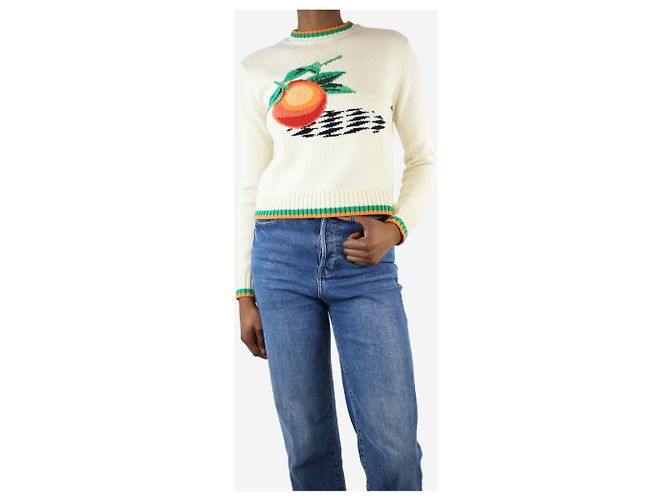 Casablanca Pull graphique crème - taille XS - vue 4