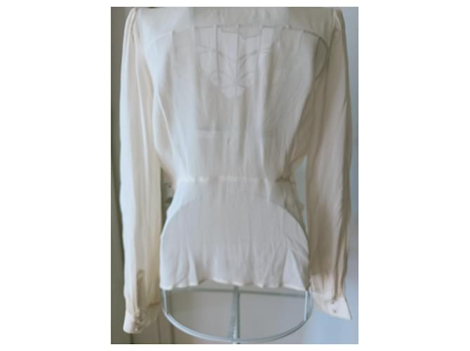 Camicetta Guess in seta color eggshell Bianco sporco - vista 3