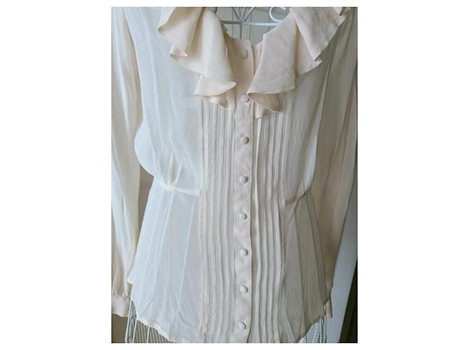 Camicetta Guess in seta color eggshell Bianco sporco - vista 5