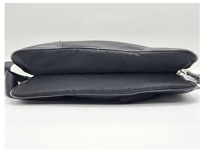 Bolsa transversal de nylon preto e couro Prada Tessuto - vista 10
