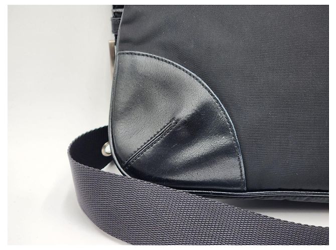 Bolsa transversal de nylon preto e couro Prada Tessuto - vista 14