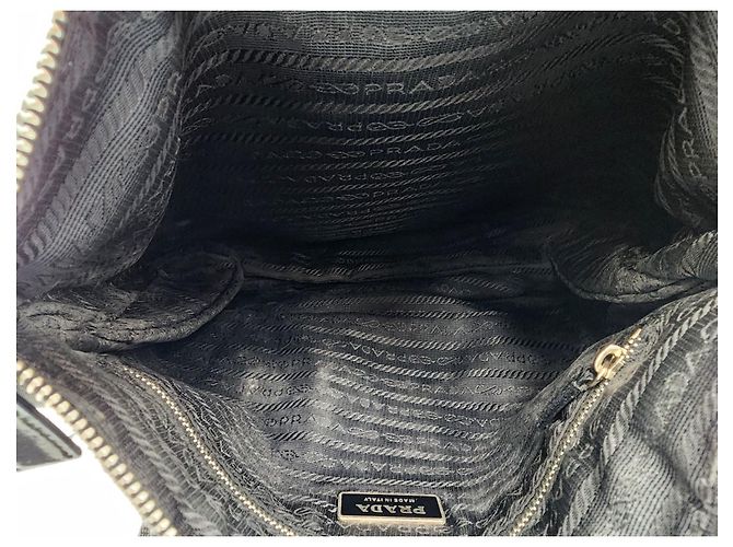 Bolsa transversal de nylon preto e couro Prada Tessuto - vista 15