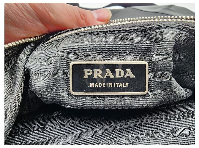 Bolsa transversal de nylon preto e couro Prada Tessuto - vista 16