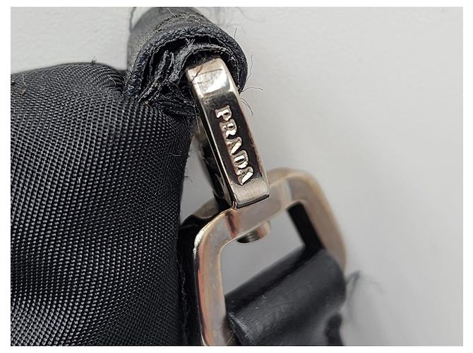 Bolsa transversal de nylon preto e couro Prada Tessuto - vista 4