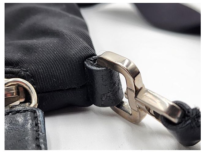 Bolsa transversal de nylon preto e couro Prada Tessuto - vista 6