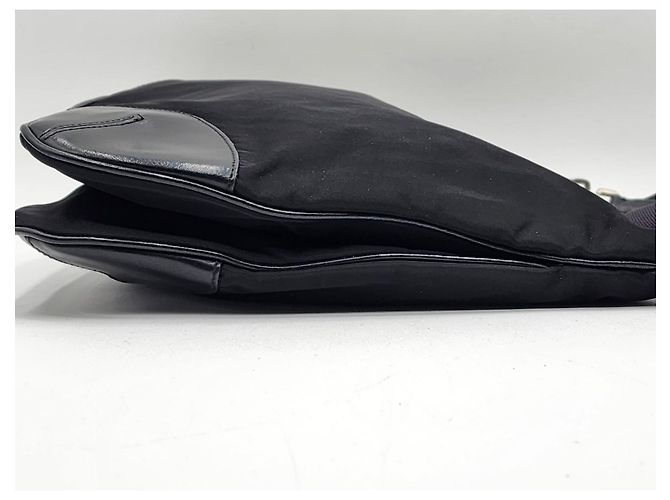 Bolsa transversal de nylon preto e couro Prada Tessuto - vista 8