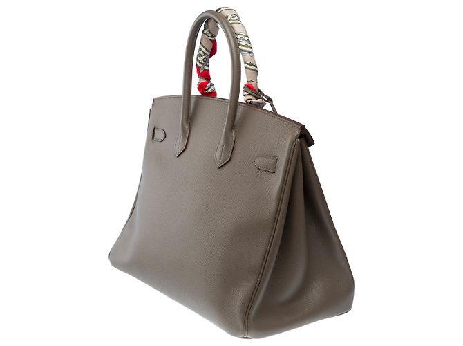 Hermès Sac HERMES Birkin 35 en Cuir Étoupe - 101805 Taupe - vue 6