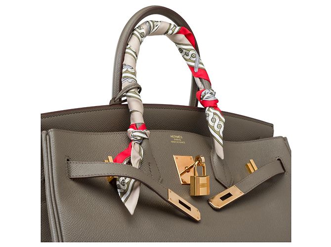 Hermès Sac HERMES Birkin 35 en Cuir Étoupe - 101805 Taupe - vue 7