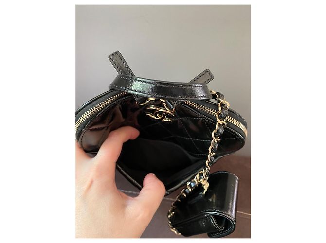 Chanel My Pocket Rucksack Schwarzes Gestepptes Glattleder - Ansicht 10