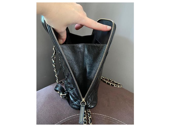 Chanel My Pocket Rucksack Schwarzes Gestepptes Glattleder - Ansicht 14