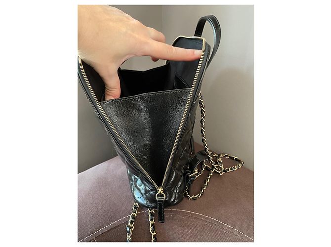 Chanel My Pocket Rucksack Schwarzes Gestepptes Glattleder - Ansicht 15
