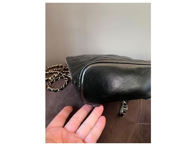 Chanel My Pocket Rucksack Schwarzes Gestepptes Glattleder - Ansicht 19