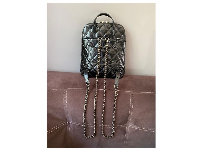 Chanel My Pocket Rucksack Schwarzes Gestepptes Glattleder - Ansicht 5