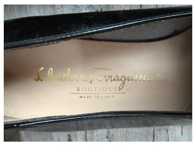 Mocassini Salvatore Ferragamo Gancini in pelle lucida nera Nero - vista 7
