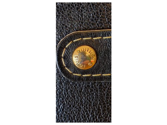 Portafoglio Louis Vuitton in pelle nero e oro D'oro - vista 5