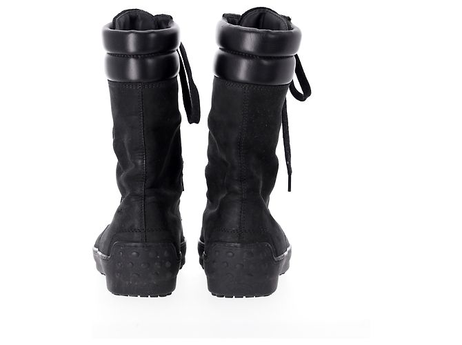 Tod's Anfibi stringati Tods' in pelle scamosciata nera - vista 4
