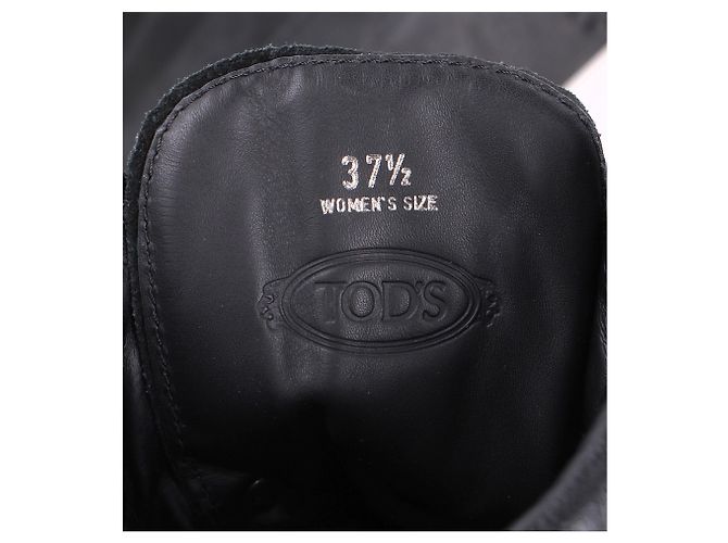 Tod's Anfibi stringati Tods' in pelle scamosciata nera - vista 8
