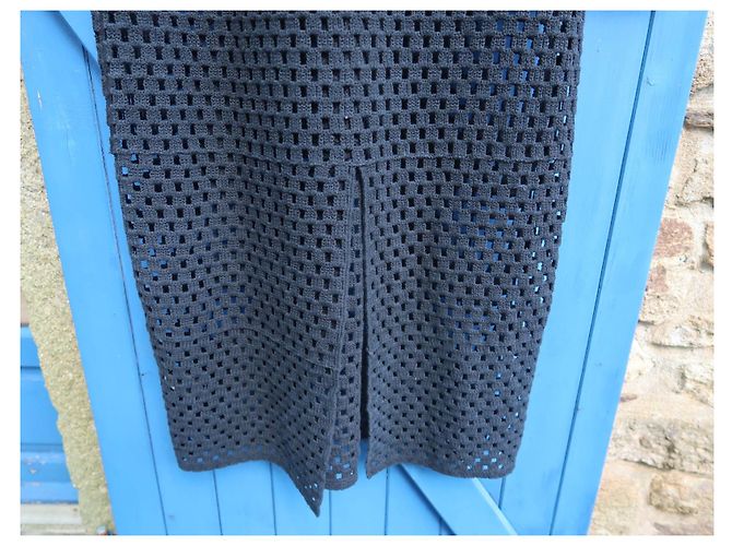 Anine Bing Veronica Crochet Cotton Dress Black - view 4