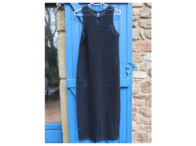 Anine Bing Veronica Crochet Cotton Dress Black - view 5