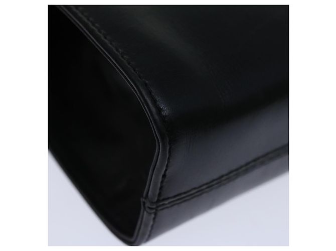 Salvatore Ferragamo Gancini Borsa A Tracolla Con Catena Pelle Nera Auth ki4289 Nero - vista 15
