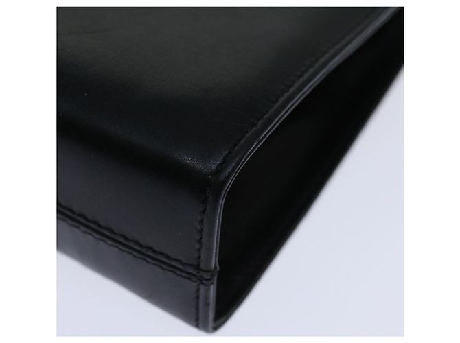 Salvatore Ferragamo Gancini Borsa A Tracolla Con Catena Pelle Nera Auth ki4289 Nero - vista 16