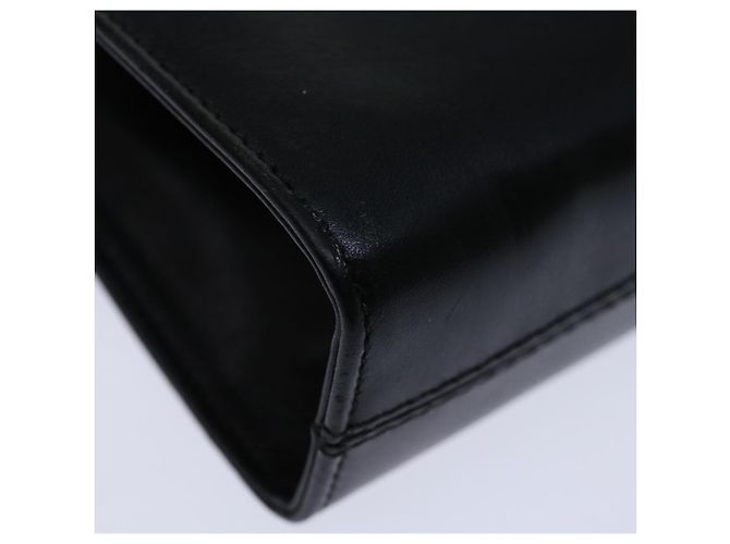 Salvatore Ferragamo Gancini Borsa A Tracolla Con Catena Pelle Nera Auth ki4289 Nero - vista 17