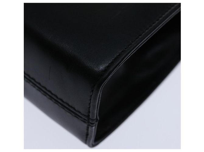 Salvatore Ferragamo Gancini Borsa A Tracolla Con Catena Pelle Nera Auth ki4289 Nero - vista 18