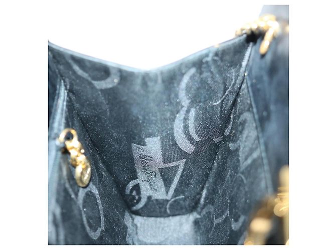 Salvatore Ferragamo Gancini Borsa A Tracolla Con Catena Pelle Nera Auth ki4289 Nero - vista 20