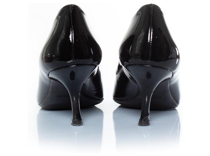Bow Prada, décolleté con fiocco in vernice Nero - vista 4