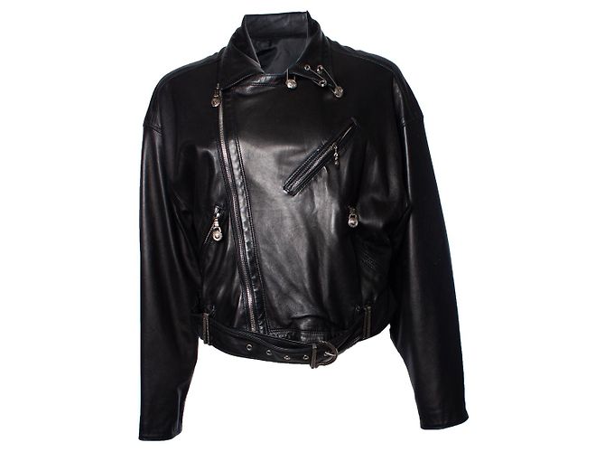 Gianni Versace, biker jacket with safety pins - view 2