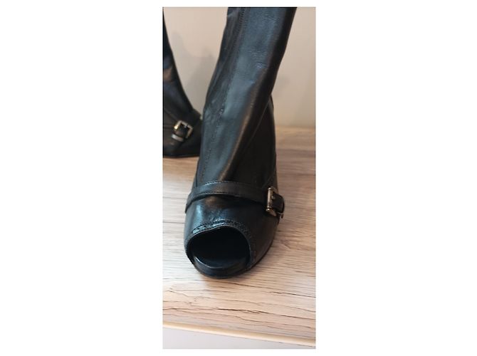 Autre Marque Pianura studio Botines con puntera abierta y tacón alto Negro - vista 5