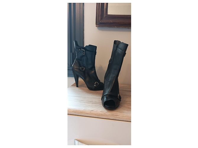 Autre Marque Pianura studio Botines con puntera abierta y tacón alto Negro - vista 6