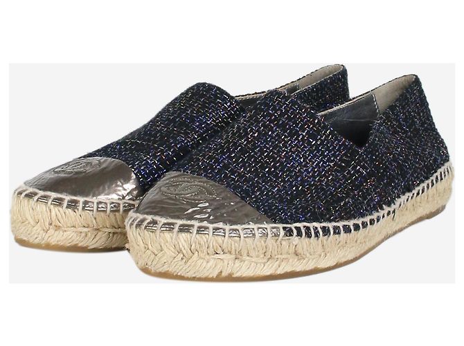 Chanel Dunkelblaue glitzernde Espadrilles - Größe EU 38 - Ansicht 2