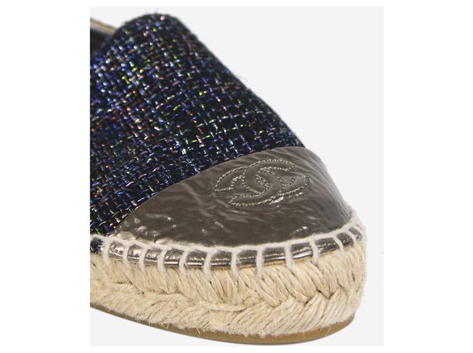 Chanel Dunkelblaue glitzernde Espadrilles - Größe EU 38 - Ansicht 3