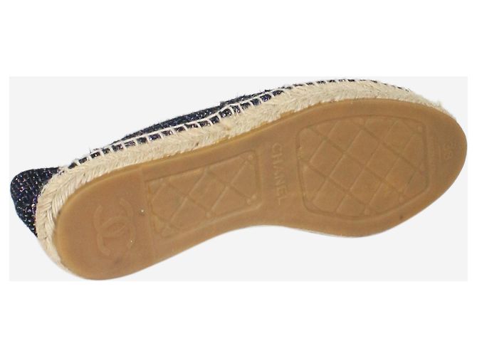 Chanel Dunkelblaue glitzernde Espadrilles - Größe EU 38 - Ansicht 4