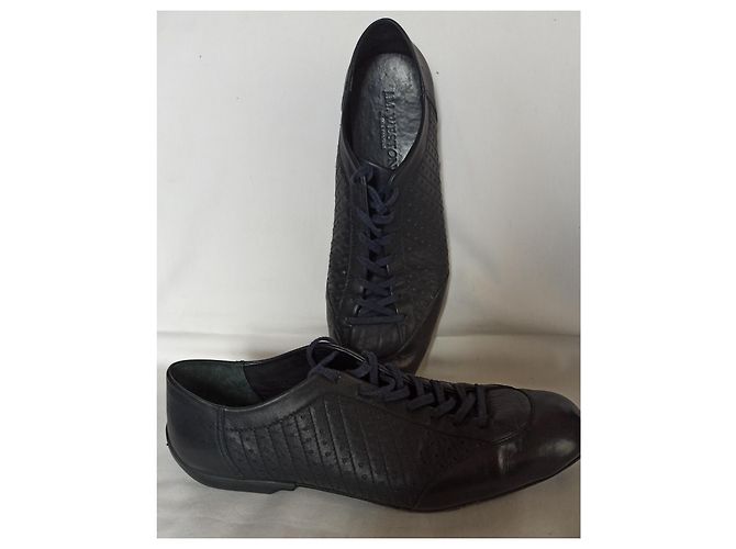 Sneakers J.M. WESTON Casual Training Pelle Blu Navy 43 - vista 2