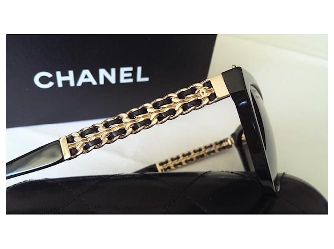 Chanel Nie getragen - goldene Bügel - Katzenaugen- oder Schmetterlingsform Braun Haselnuss Hellbraun Dunkelbraun Gold hardware - Ansicht 3