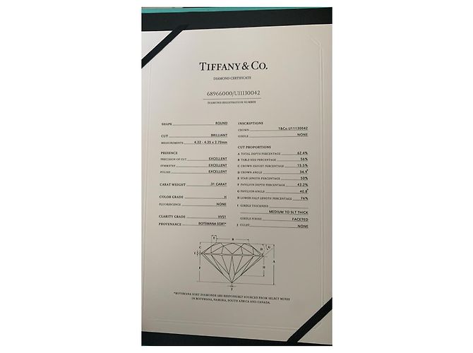 Tiffany & Co Anello TIFFANY'S 0,31 CT - Colore H e VVS1 - vista 4