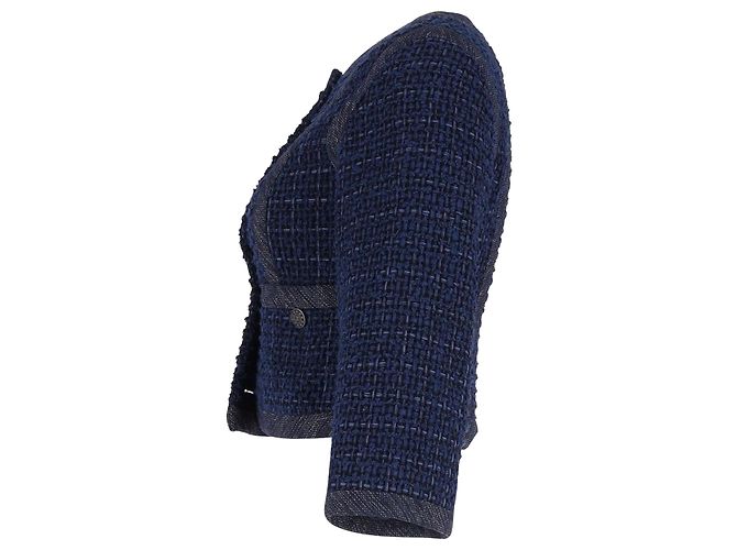 Timeless Giacca da sera Chanel in cotone blu navy - vista 2