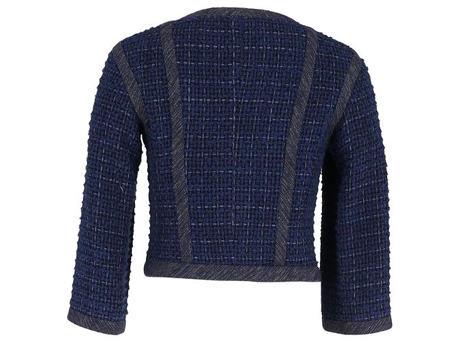 Timeless Giacca da sera Chanel in cotone blu navy - vista 3