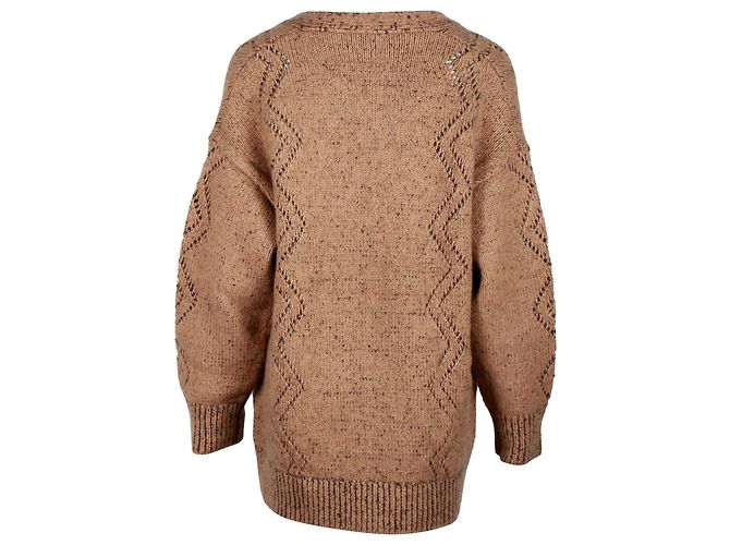 Timeless Cardigan Chanel con scollo a V in lana marrone - vista 3
