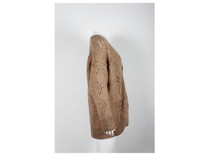 Timeless Cardigan Chanel con scollo a V in lana marrone - vista 7
