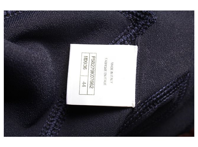 Felpa Chanel CC con cappuccio e zip in cotone blu navy - vista 10