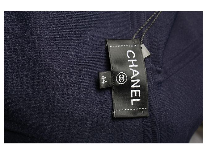 Felpa Chanel CC con cappuccio e zip in cotone blu navy - vista 9