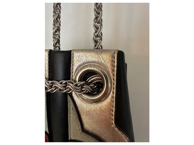 Borsa secchiello Delphine Delafon - Sacré Cœur Nero Argento Rosso - vista 4